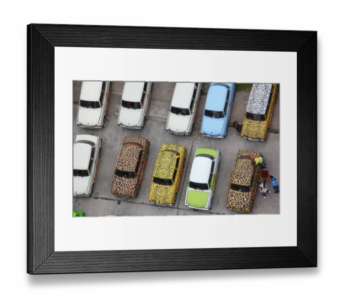 Framed Print : Berlin, 08.08.2010, Colourfully painted Trabants of the organiser Trabi Safari