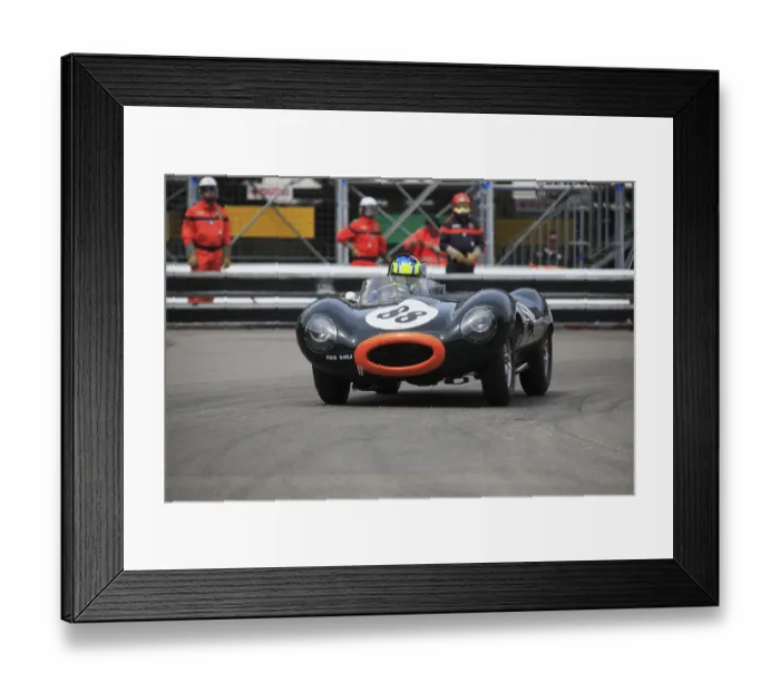 Framed Print : Jaguar D Type, driver Gavin Pickering