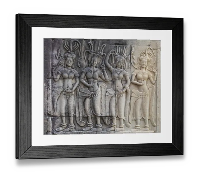 Framed Print : Bas-relief of female spirits (apsaras) at Angkor Wat Framed Print : Bas-relief of female spirits (apsaras) at Angkor Wat