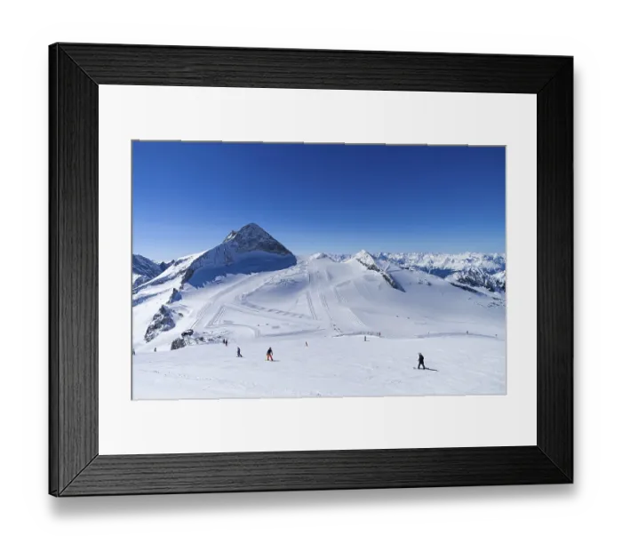 Framed Print : Ski slops on the top of the Hintertux glacier in the Austrian Alps