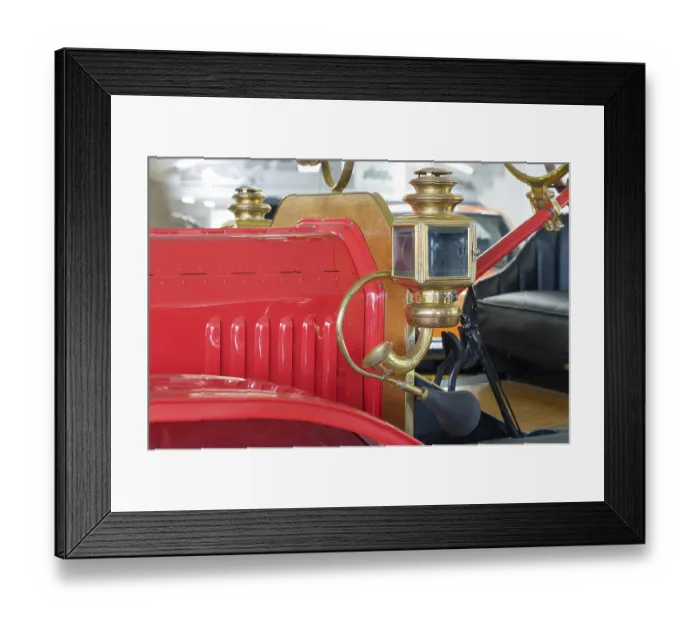 Framed Print : Oldsmobile from the fire brigade with horn and lantern