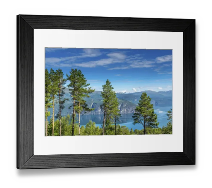 Framed Print : Beautiful landscape in Norway with Summer weather and sunshine