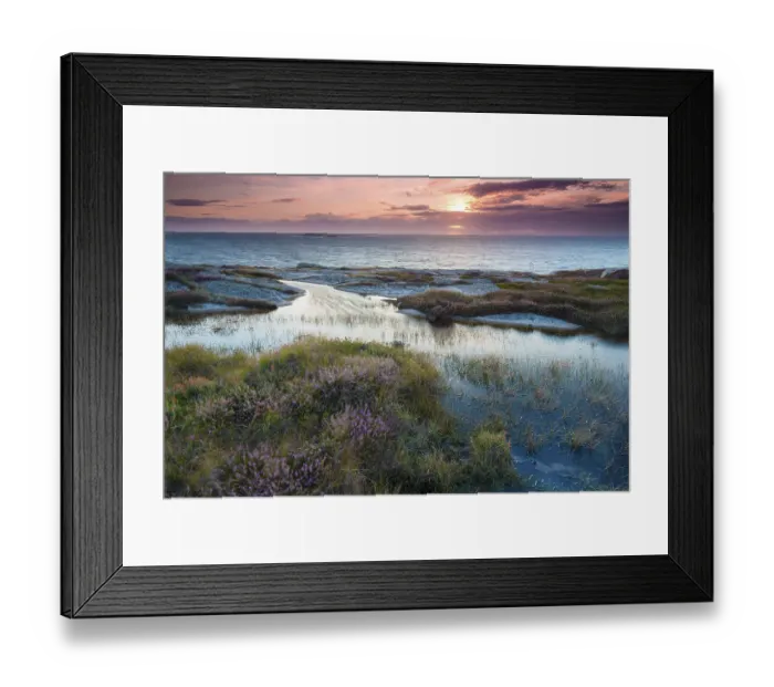 Framed Print : Sunset, evening atmosphere at the coastline near Smoegen Framed Print : Sunset, evening atmosphere at the coastline near Smoegen