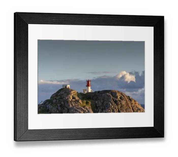 Framed Print : Lindesnes lighthouse on rock, southernmost point of Norway