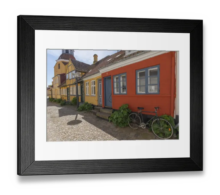 Framed Print : Faborg, Faaborg, picturesque old town with colourful houses
