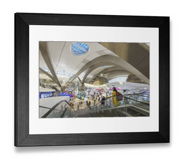 Framed Print : Abu Dhabi Airport, Zayed International Airport with passengers