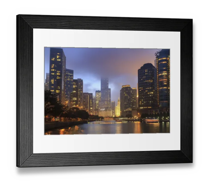 Framed Print : Chicago River, Trump Tower, skyscrapers