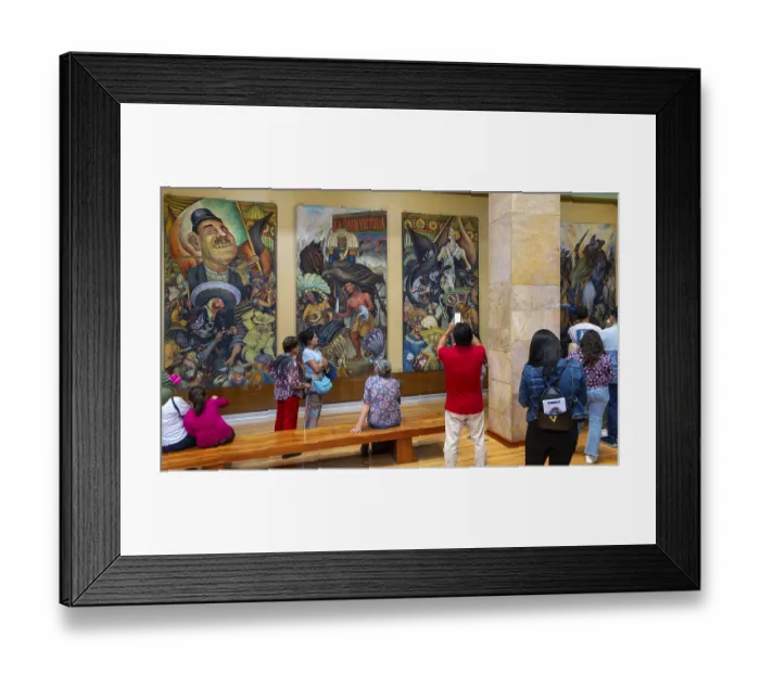 Framed Print : Carnival de la Vida Mexicana 1936 mural by Diego Rivera inside Palacio de Bellas Artes