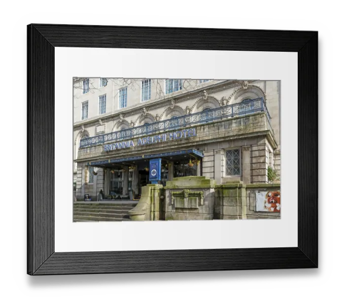 Framed Print : Historic frontage of Britannia Adelphi Hotel Framed Print : Historic frontage of Britannia Adelphi Hotel