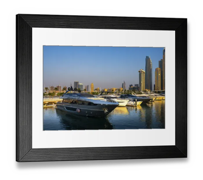 Framed Print : Dubai Marina and Harbour, Skyline Architecture and Marina
