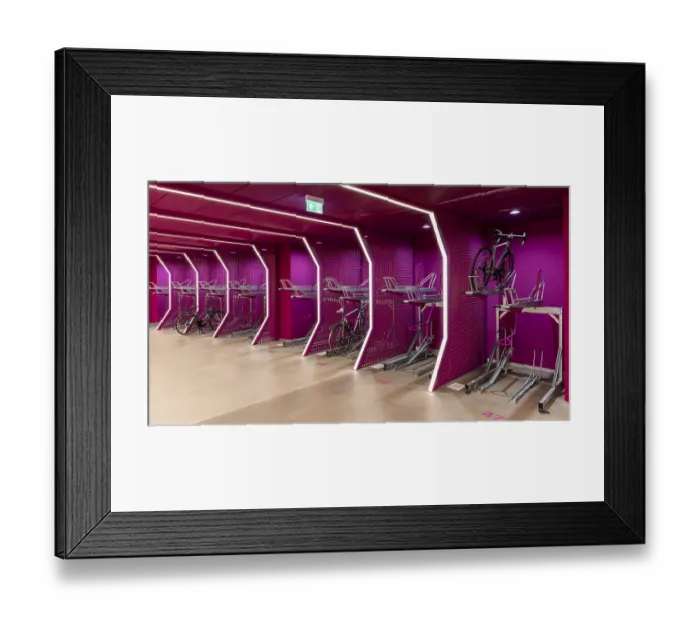 Framed Print : Underground car park for bicycles