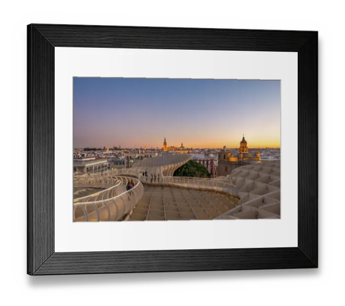 Framed Print : View over Sevilla from Metropol Parasol at sunset Framed Print : View over Sevilla from Metropol Parasol at sunset