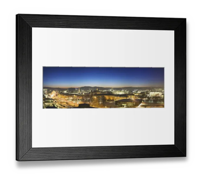 Framed Print : View over Stuttgart at night, Baden-Wuerttemberg