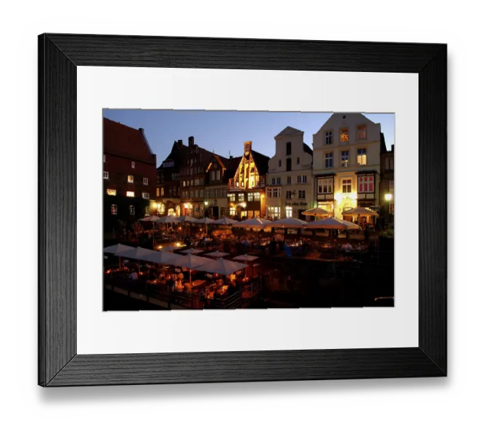 Framed Print : Illuminated pubs in the evening on the Stint Framed Print : Illuminated pubs in the evening on the Stint