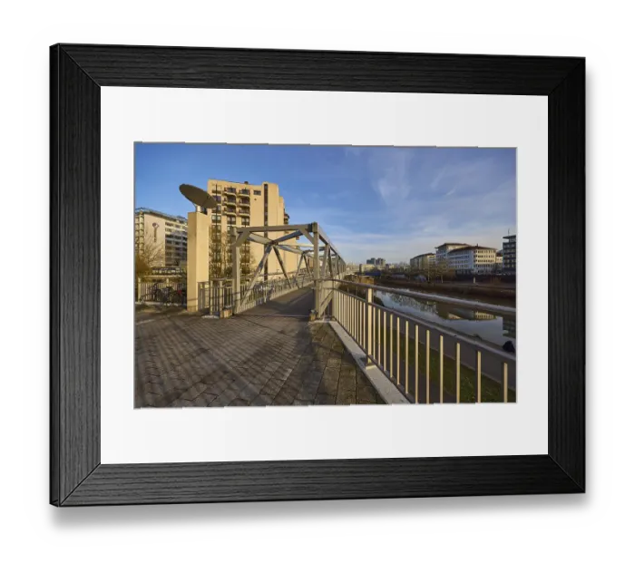 Framed Print : Modern architecture, footbridge