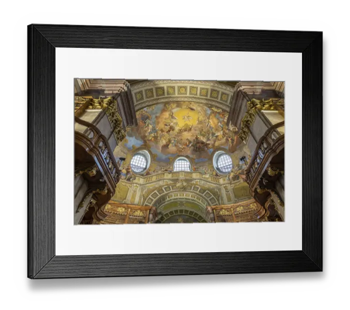 Framed Print : Ceiling frescoes in the State Hall of the Austrian National Library in Vienna