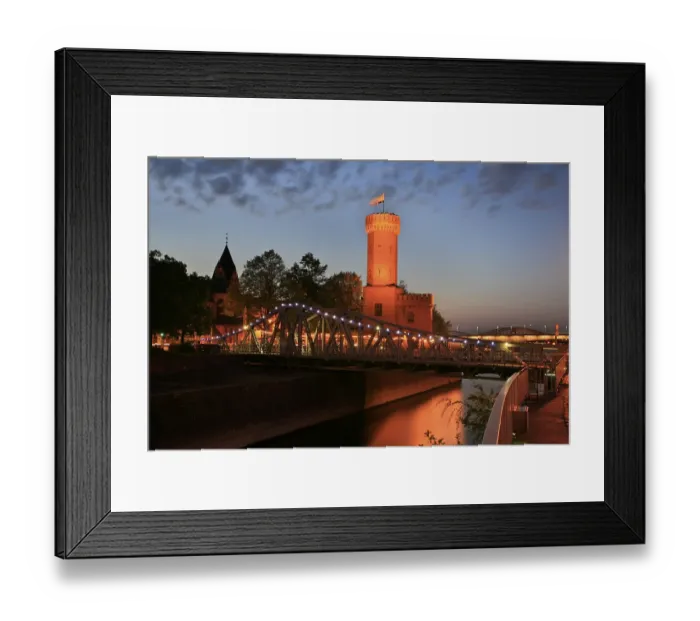 Framed Print : Malakoff Turm, Malakoff Tower and swing-bridge above Rheinauhafen Framed Print : Malakoff Turm, Malakoff Tower and swing-bridge above Rheinauhafen