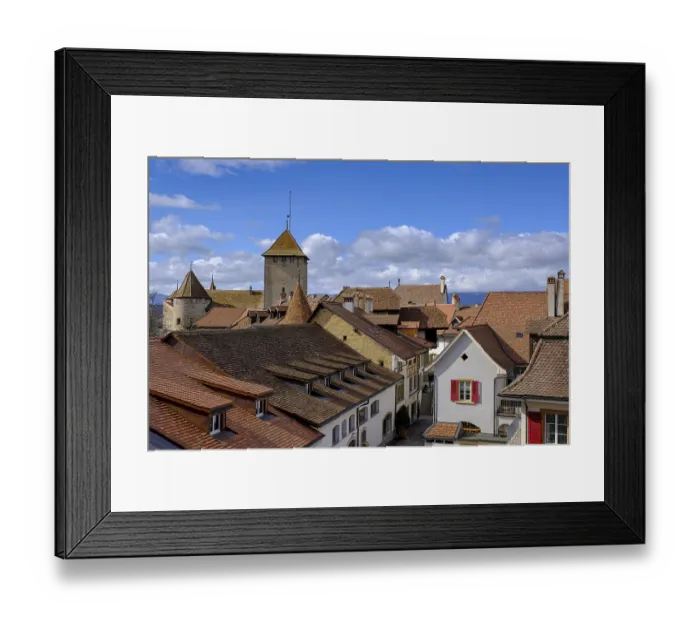 Framed Print : View of the roofs of the historic Old Town