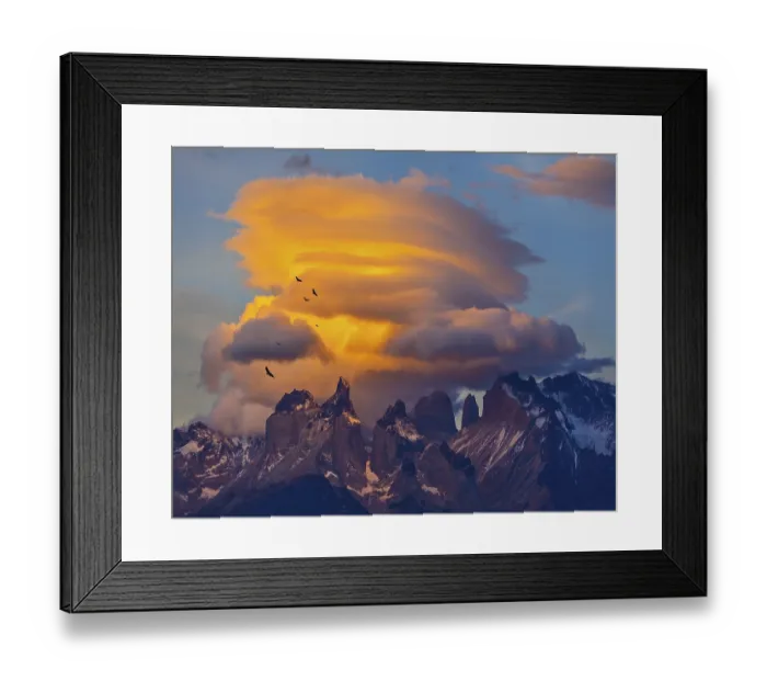 Framed Print : Sunset in the national park Torres del Paine Framed Print : Sunset in the national park Torres del Paine