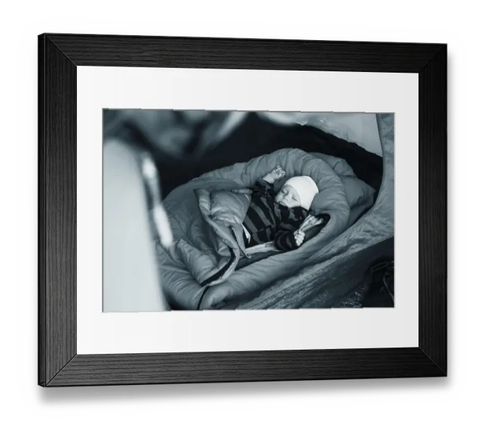 Framed Print : Infant Boy sleeping in the tent Framed Print : Infant Boy sleeping in the tent