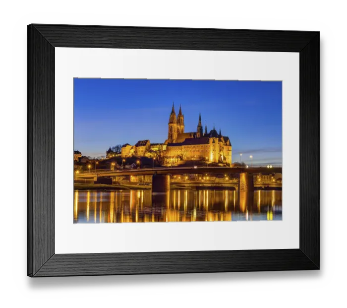 Framed Print : Albrechtsburg and Meissen Cathedral on the Elbe river