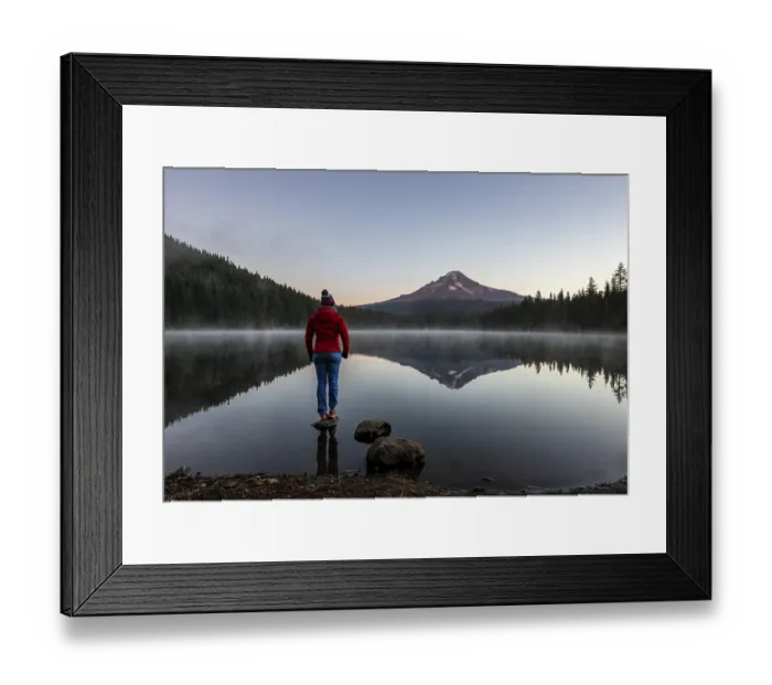 Framed Print : Young woman standing on a stone Framed Print : Young woman standing on a stone