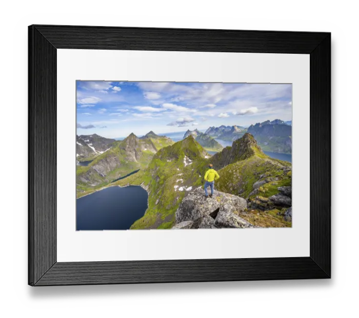 Framed Print : Mountaineers at the summit of Munken Framed Print : Mountaineers at the summit of Munken
