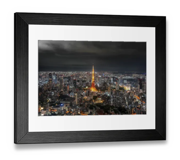Framed Print : View from Roppongi Hills, city view from Tokyo at night