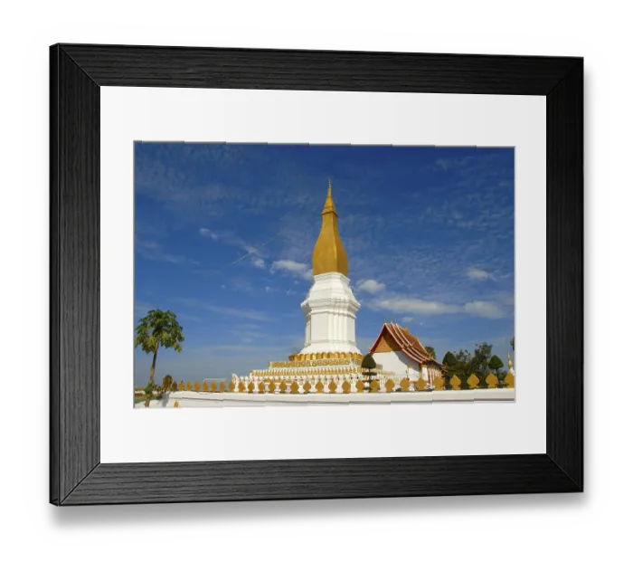 Framed Print : Theravada Buddhism, That Sikhottabong golden stupa Framed Print : Theravada Buddhism, That Sikhottabong golden stupa