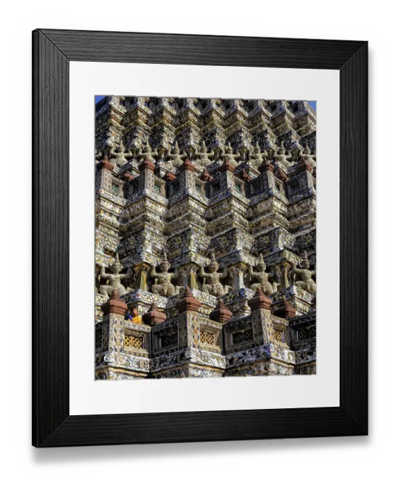 Framed Print : Wat Arun, Temple of Dawn, monk looking out from the terraces Framed Print : Wat Arun, Temple of Dawn, monk looking out from the terraces