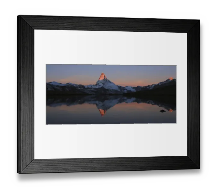 Framed Print : Sun lit peak of Mount Matterhorn