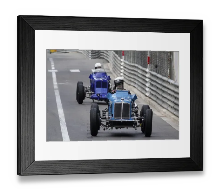 Framed Print : Parade of vintage pre-war racing cars
