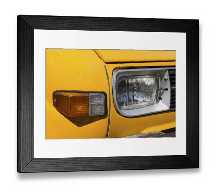 Framed Print : Detail of an attique car at a retro car parade