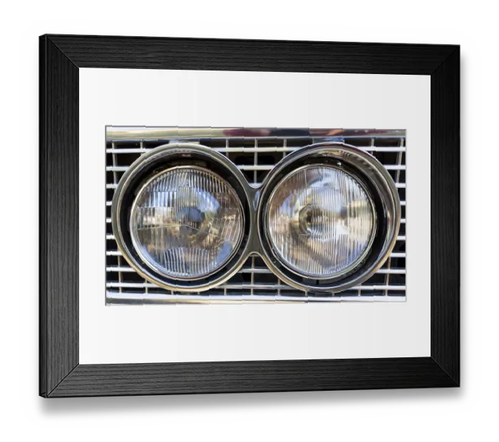 Framed Print : Detail of an attique car at a retro car parade