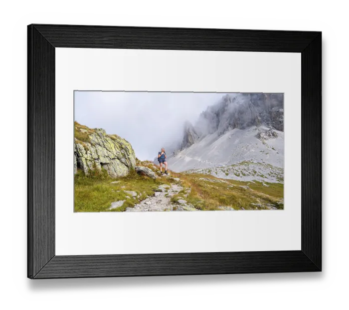 Framed Print : Hiker on the ascent to the Great Kinigat Framed Print : Hiker on the ascent to the Great Kinigat