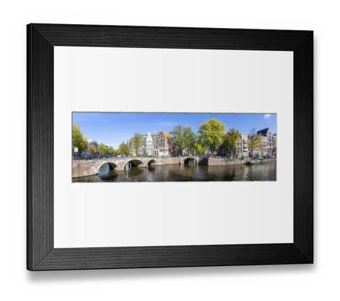 Framed Print : Canals and bridges building panorama at the Keizersgracht in the city of Amsterdam