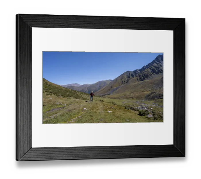 Framed Print : Mountaineers on a hiking trail Framed Print : Mountaineers on a hiking trail
