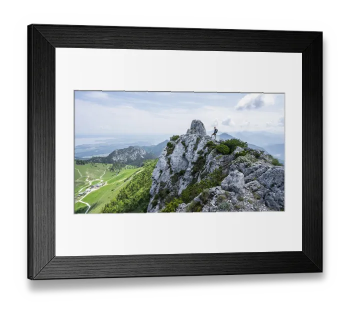 Framed Print : Climber on a climbing tour, climber on a mountain ridge Framed Print : Climber on a climbing tour, climber on a mountain ridge