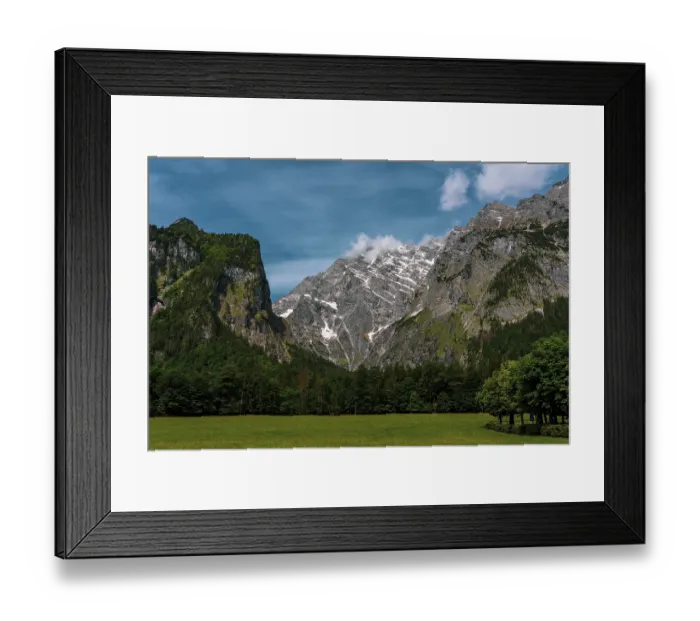 Framed Print : Panoramic view of the mountains in Berchtesgadener Land in Bavaria
