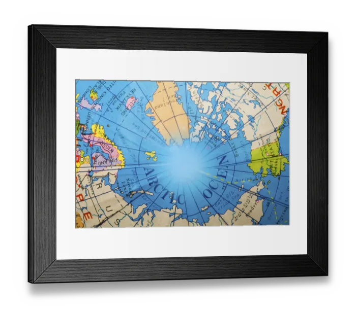 Framed Print : Arctic ocean of the globe Framed Print : Arctic ocean of the globe
