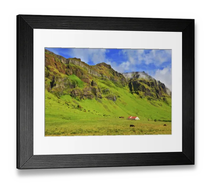 Framed Print : Typical landscape for the summer in Iceland Framed Print : Typical landscape for the summer in Iceland
