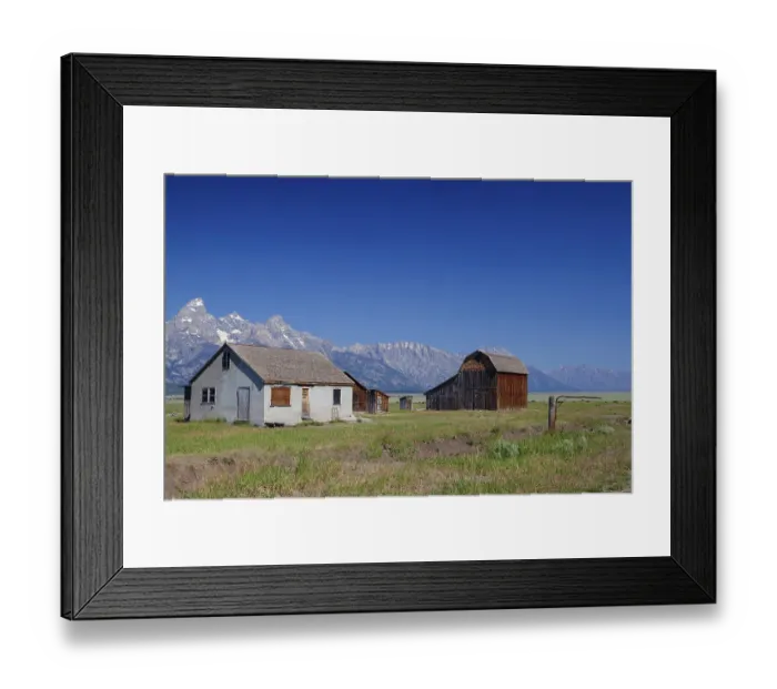 Framed Print : The iconic John Moulton homestead in Grand Teton in Wyoming in USA