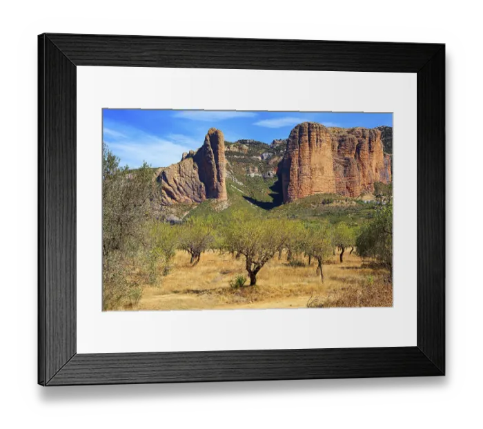 Framed Print : The Mallets of Riglos is a conglomerate of rock formations