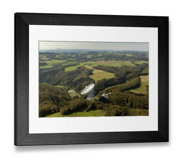 Framed Print : Aerial view, radio telescope, Effelsberg Framed Print : Aerial view, radio telescope, Effelsberg