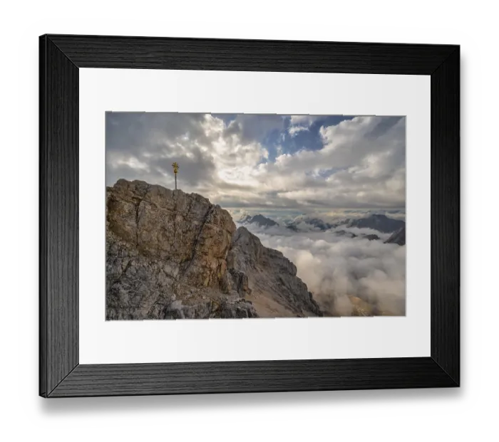 Framed Print : Zugspitze Peak top of Germany and Alps mountain range