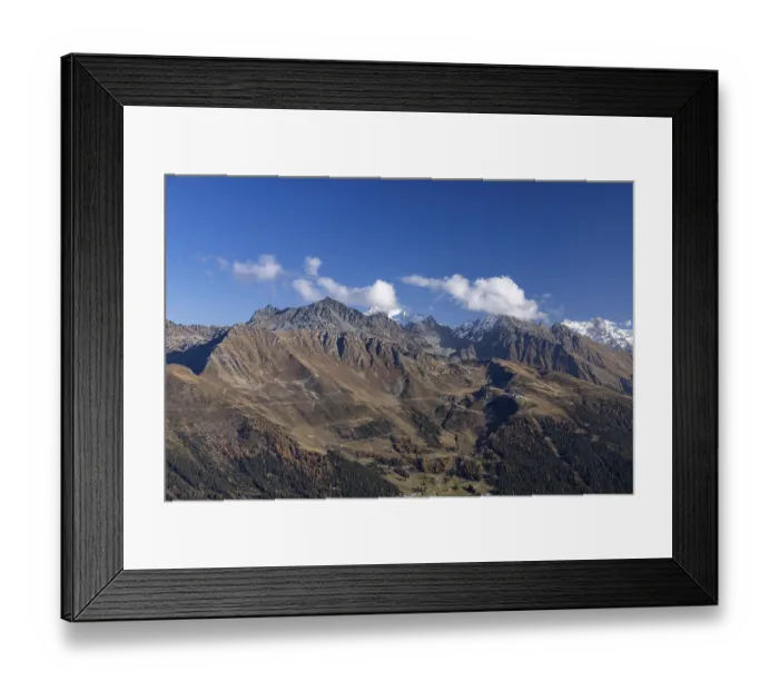 Framed Print : Mont Rogneux, Mont Gele and Verbier ski resort in autumn