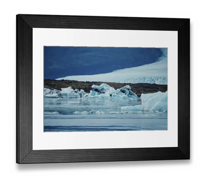 Framed Print : Expansive icy scene with glaciers and rugged mountains