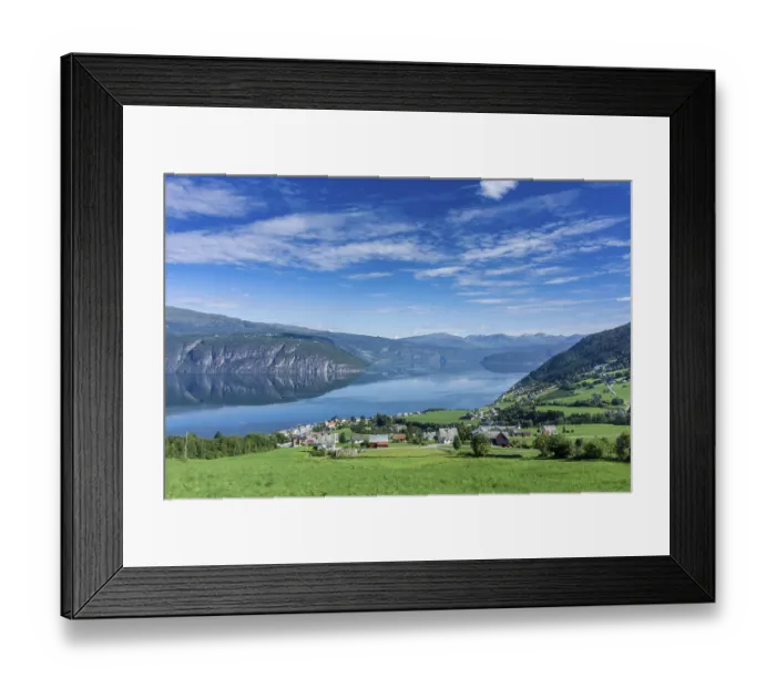 Framed Print : Beautiful landscape in Norway with Summer weather and sunshine