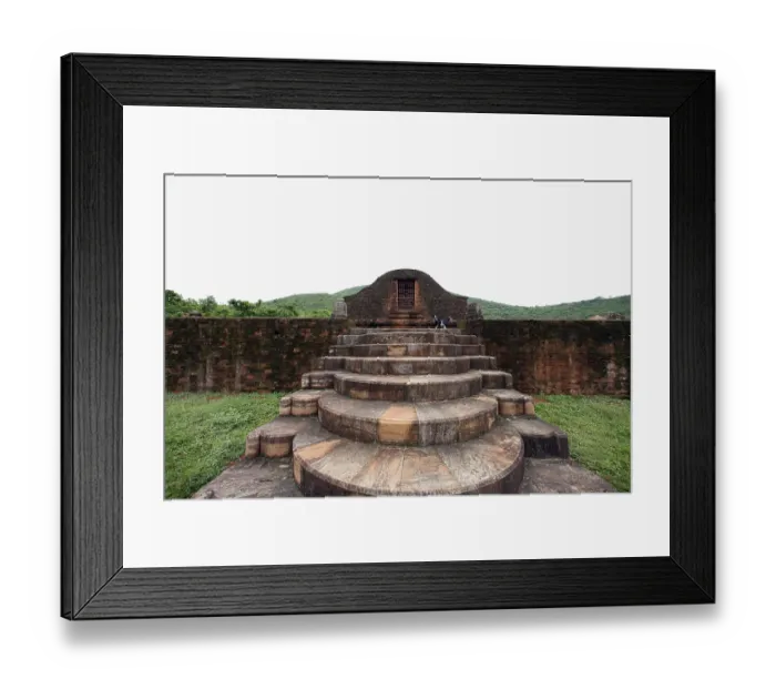 Framed Print : Buddha stupa in heritage Buddhist excavated site