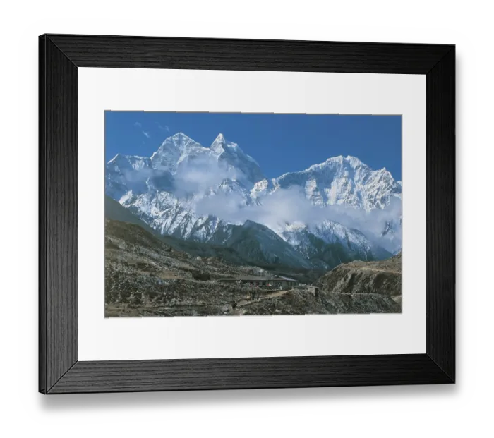 Framed Print : Snow mountains on Kailash Mansarovar trek Tibet